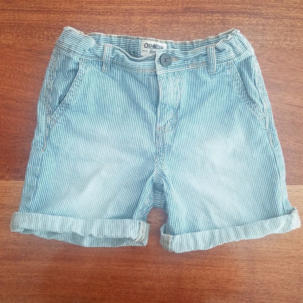 6x girls Oshkosh pin stripped jean shorts
